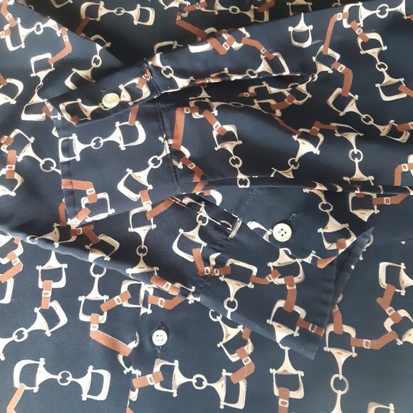 Vintage Hardy Amies Men's 1970's Nylon Black Button Up Shirt - Picture 10 of 14